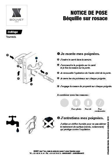 Notice de pose Béquille sur rosace PDF